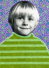 将图片加载到图库查看器,Retro Smiling Baby Boy Portrait Art On Canvas - Naomi Vona Art