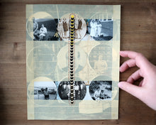 Load image into Gallery viewer, Black Yellow Art Collage On Vintage Photo - Naomi Vona Art
