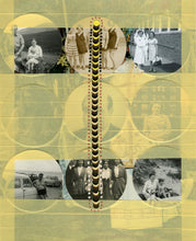 Load image into Gallery viewer, Black Yellow Art Collage On Vintage Photo - Naomi Vona Art