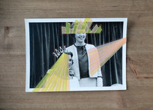 Load image into Gallery viewer, Vintage Beauty Contest Portrait Photography Altered With Neon Washi Tape - Naomi Vona Art