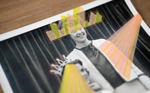 Load image into Gallery viewer, Vintage Beauty Contest Portrait Photography Altered With Neon Washi Tape - Naomi Vona Art