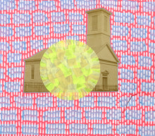 Load image into Gallery viewer, Vintage House Photo Collage Altered With Neon Colours - Naomi Vona Art