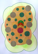 Carica l'immagine nel visualizzatore di Gallery, Orange And Neon Yellow Organic Abstract Contemporary Collage - Naomi Vona Art