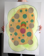 Carica l'immagine nel visualizzatore di Gallery, Orange And Neon Yellow Organic Abstract Contemporary Collage - Naomi Vona Art