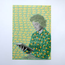 Load image into Gallery viewer, Neon Green And Pastel Yellow Vintage Poster Art