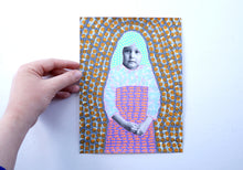 Charger l'image dans la galerie, Vintage Girl Studio Photography Altered With Pens And Tape - Naomi Vona Art