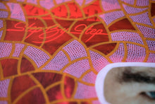 Load image into Gallery viewer, Fluorescent Red And Pink Mixed Media LP Cover Artwork - Naomi Vona Art