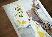 Charger l'image dans la galerie, White Yellow Red Contemporary Art Collage On Vintage Photo - Naomi Vona Art