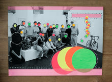Load image into Gallery viewer, Contemporary Neon Art Collage On Vintage Group Shot - Naomi Vona Art