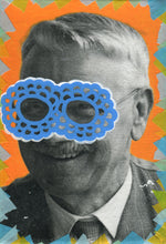 Cargar imagen en el visor de la galería, Vintage Smiling Old Man Photo Collage Art - Naomi Vona Art
