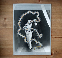 Carica l'immagine nel visualizzatore di Gallery, Silver Black Collage On Vintage Black And White Wedding Couple Photo - Naomi Vona Art