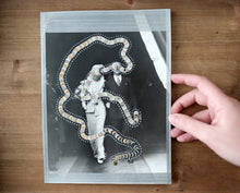 Carica l'immagine nel visualizzatore di Gallery, Silver Black Collage On Vintage Black And White Wedding Couple Photo - Naomi Vona Art