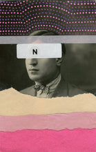 Load image into Gallery viewer, Pink Paper Collage Art On Vintage Photo - Naomi Vona Art
