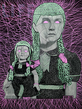 Cargar imagen en el visor de la galería, Creepy Vintage Girl Photography Altered With Pens - Naomi Vona Art