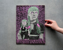 Cargar imagen en el visor de la galería, Creepy Vintage Girl Photography Altered With Pens - Naomi Vona Art