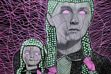 Cargar imagen en el visor de la galería, Creepy Vintage Girl Photography Altered With Pens - Naomi Vona Art