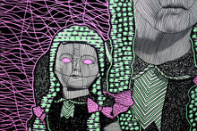 Cargar imagen en el visor de la galería, Creepy Vintage Girl Photography Altered With Pens - Naomi Vona Art