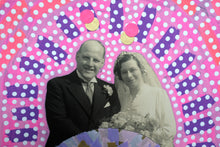 将图片加载到图库查看器,Happy Smiling Vintage Wedding Couple Photo Art Collage - Naomi Vona Art