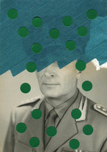 Load image into Gallery viewer, Green Collage On Vintage Portrait - Naomi Vona Art
