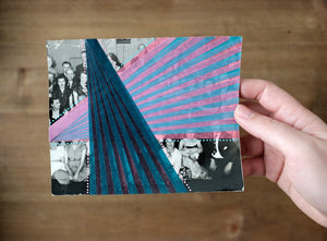 Abstract Washi Tape Collage On Vintage Group Photo - Naomi Vona Art