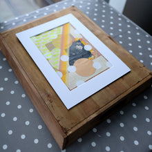 Load image into Gallery viewer, Retro Happy Man Drinking Altered With Paper Ephemera - Naomi Vona Art