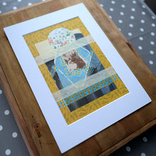 Load image into Gallery viewer, Floral Yellow Art Collage, Surreal Dada Mixed Media Art - Naomi Vona Art