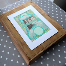Load image into Gallery viewer, Mint Green Original Mixed Media Collage, Wedding Artwork - Naomi Vona Art