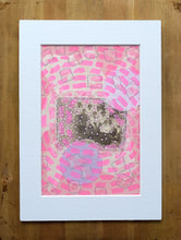 Load image into Gallery viewer, Colorful Neon Pink Art, Mixed Media Collage Creation - Naomi Vona Art