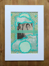 Load image into Gallery viewer, Mint Green Original Mixed Media Collage, Wedding Artwork - Naomi Vona Art