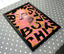 Load image into Gallery viewer, Modern contemporary wall art decor, pink, orange and black giclée print - Naomi Vona Art