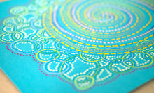 画像をギャラリービューアに読み込む, Bright Turquoise Contemporary Abstract Drawing - Naomi Vona Art