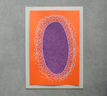 画像をギャラリービューアに読み込む, Purple Abstract Organic Art Drawing Illustration On Orange Paper - Naomi Vona Art