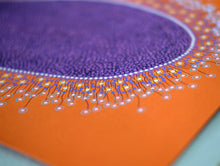 画像をギャラリービューアに読み込む, Purple Abstract Organic Art Drawing Illustration On Orange Paper - Naomi Vona Art