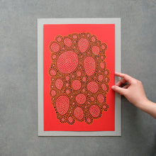 Load image into Gallery viewer, One Of A Kind Abstract Art On Bright Red Paper - Naomi Vona Art