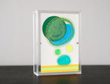 Load image into Gallery viewer, Green Turquoise Contemporary Collage On Watercolor Paper - Naomi Vona Art