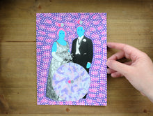 Load image into Gallery viewer, Original Vintage Art, Couple Portrait Photo Collage - Naomi Vona Art