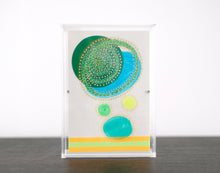 Load image into Gallery viewer, Green Turquoise Contemporary Collage On Watercolor Paper - Naomi Vona Art