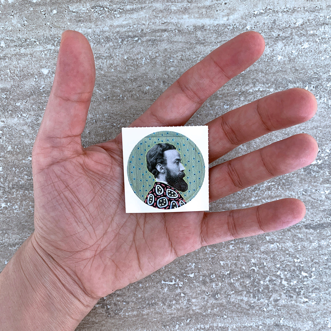 Victorian Male Portrait Round Sticker