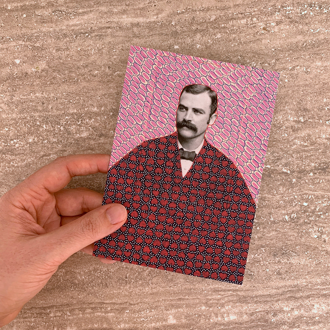 Heart Decoration Victorian Man Postcard