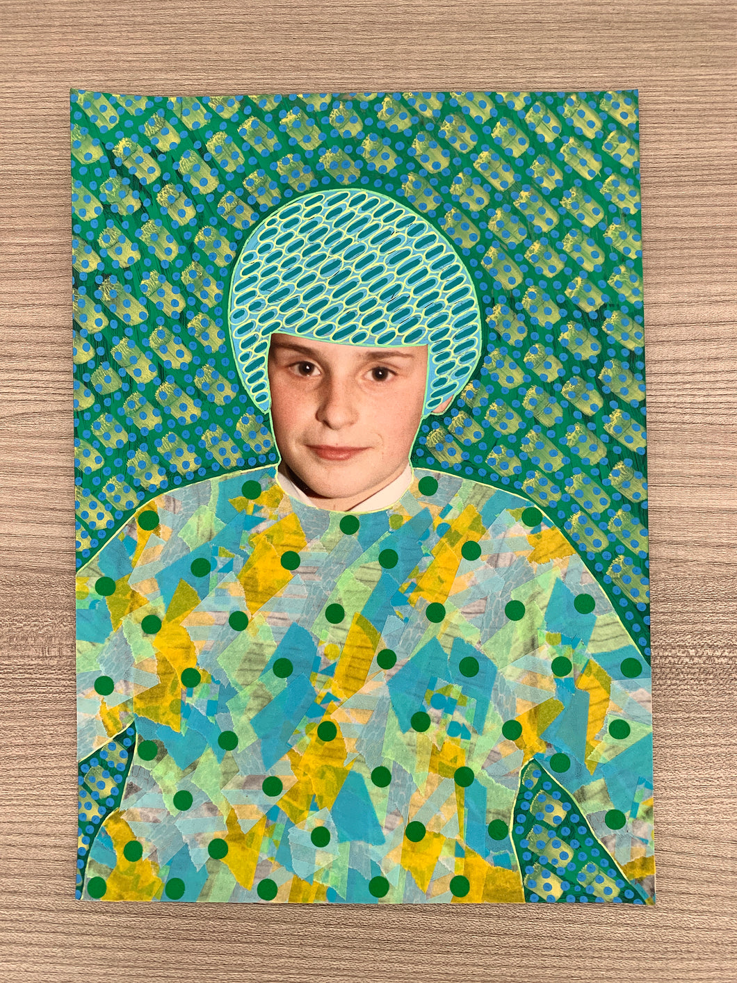 Sample Sale Retro Green Boy Portrait Collage