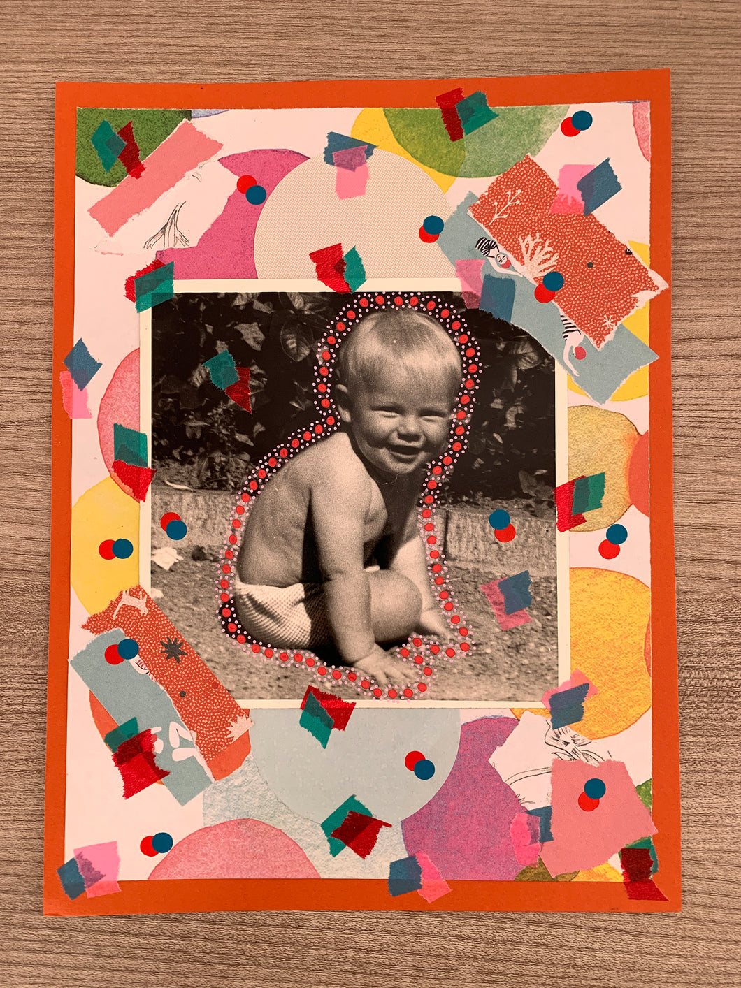 Sample Sale Baby Boy Mixed Media Paper Collage