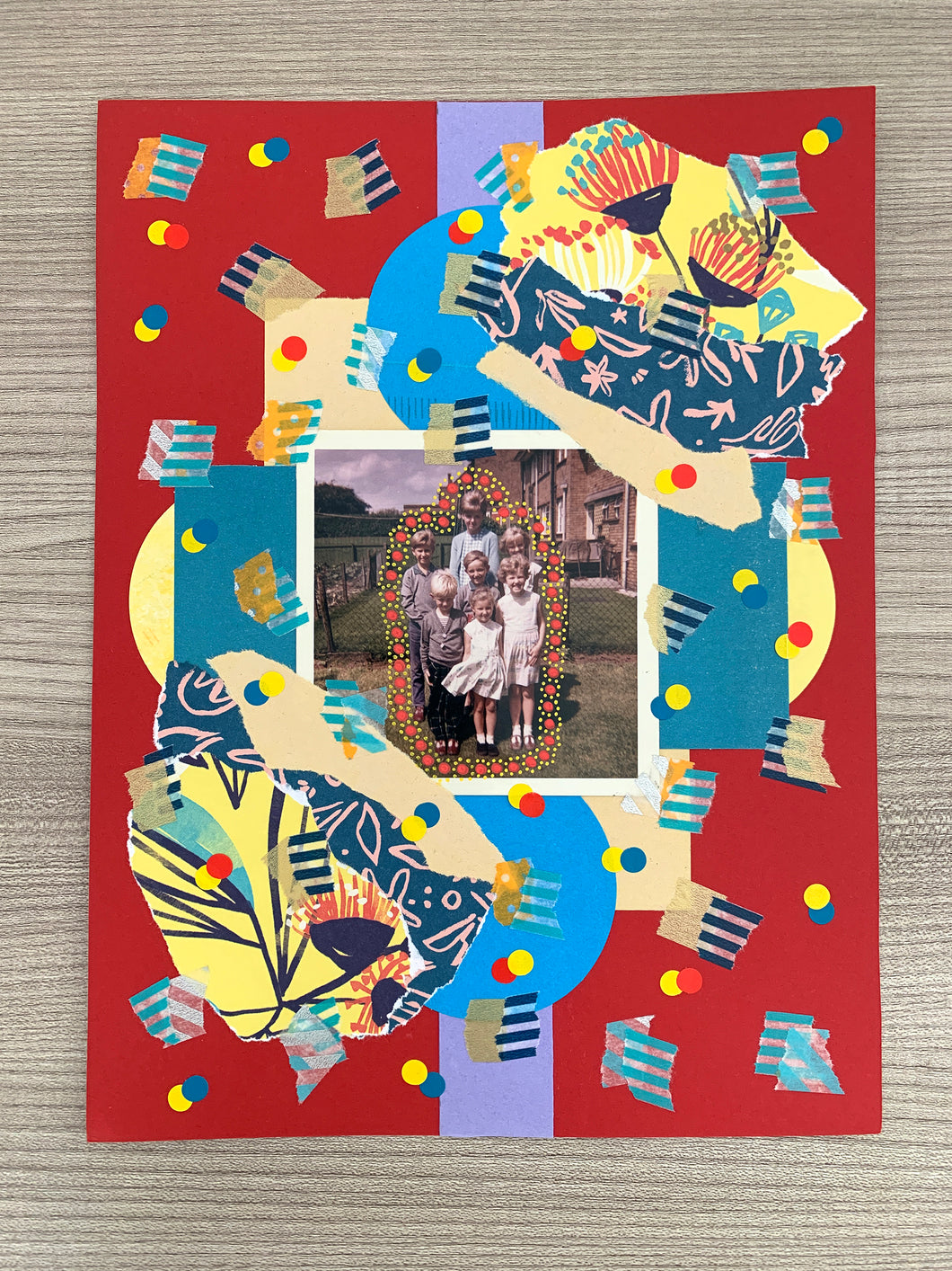 Sample Sale Family Photo Mixed Media Paper Collage