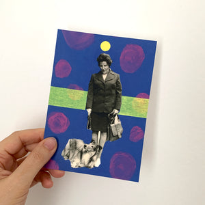 Woman With Dog Postcard