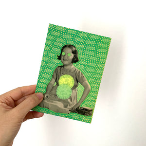 Neon Green Girl Postcard