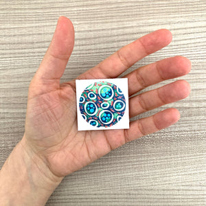 Abstract Green, White And Blue Sticker