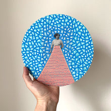 画像をギャラリービューアに読み込む, Turquoise And Salmon Pink Collage On Plywood Panel
