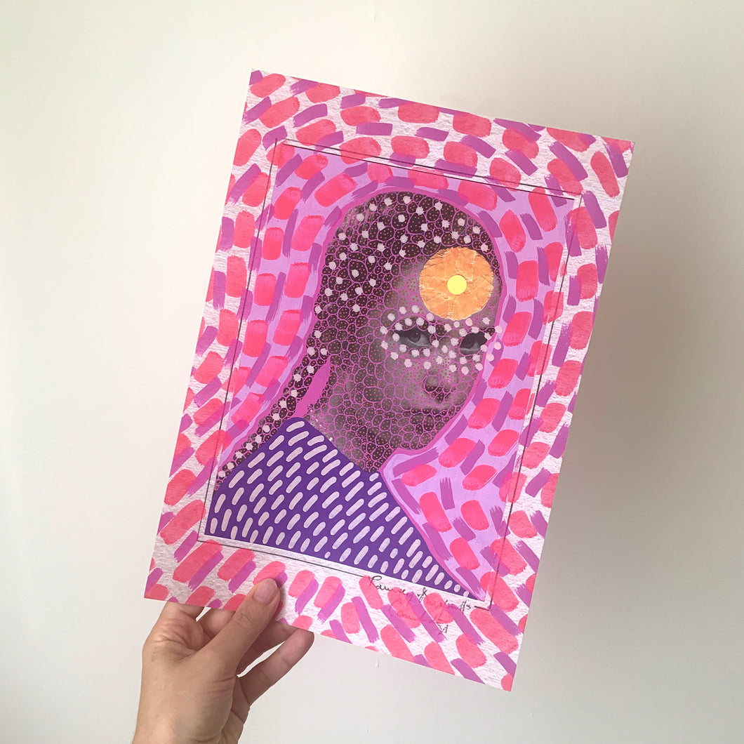 Neon Pink Girl Poster