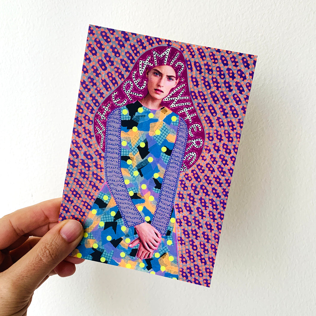 Purple Fashion Postcard