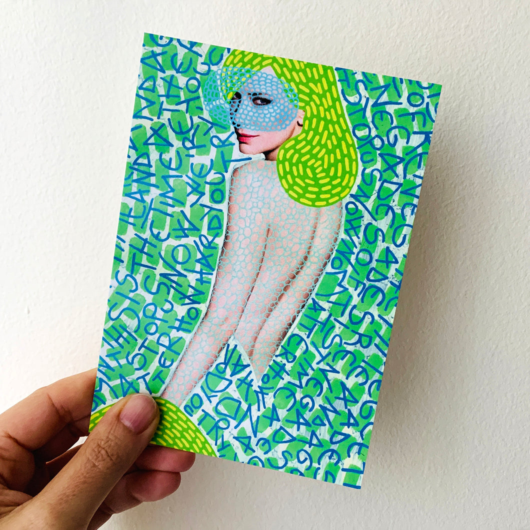 Green Yellow Fashion Postcard