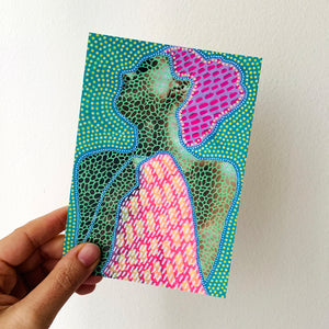 Green Pink Fashion Postcard